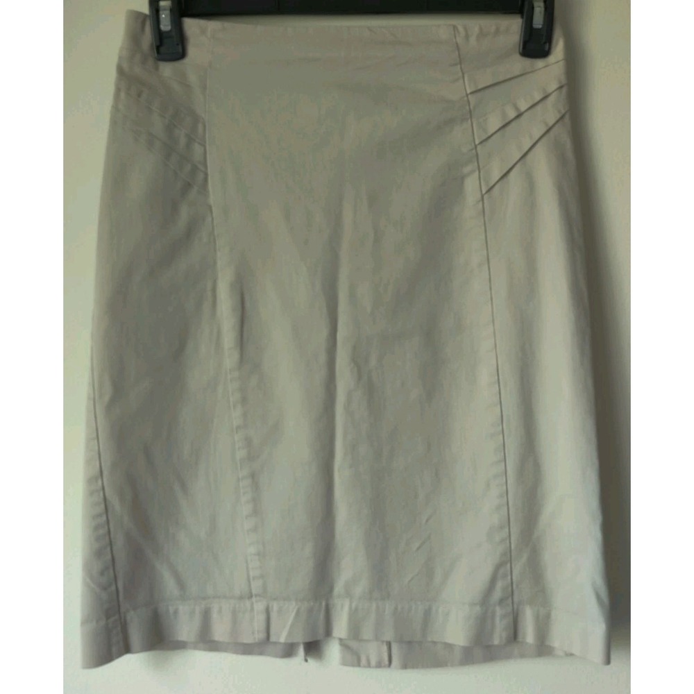 New York‎ & Company Women's Stretch Pencil Skirt Khaki Size 4 Back Zip/Slit
